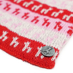 「beby alpaca scarf」 size : F　color : レッド　アルパカニットマフラー 4枚目の画像
