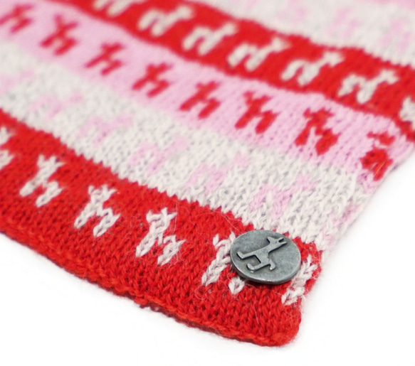 “Beby alpaca圍巾”尺碼：F顏色：紅色羊駝毛針織圍巾 第4張的照片