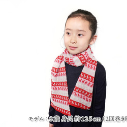 「beby alpaca scarf」 size : F　color : レッド　アルパカニットマフラー 6枚目の画像