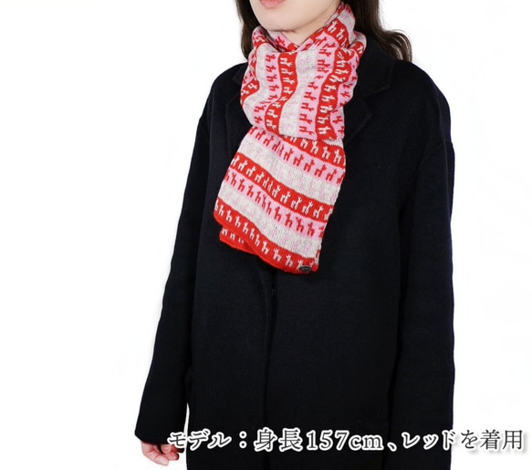 「beby alpaca scarf」 size : F　color : ブルー　アルパカニットマフラー 5枚目の画像