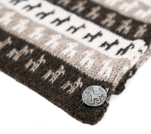 “Beby alpaca圍巾”尺碼：F顏色：棕色嬰兒羊駝針織圍巾 第4張的照片