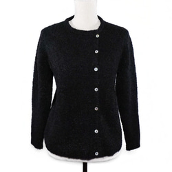 「lolipop (B)」 size : M color : ブラック　アルパカニットカーディガン 1枚目の画像