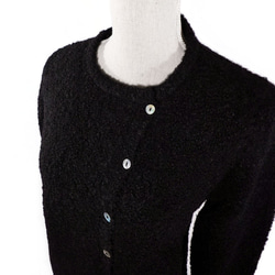 「lolipop (B)」 size : M color : ブラック　アルパカニットカーディガン 2枚目の画像