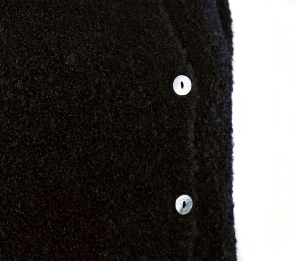 「lolipop (B)」 size : M color : ブラック　アルパカニットカーディガン 3枚目の画像