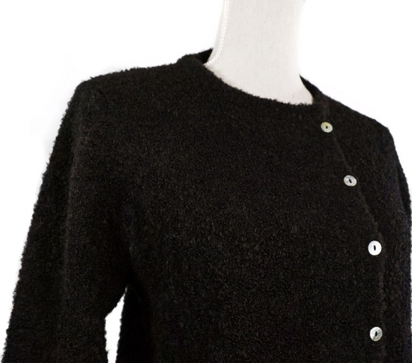 「lolipop (B)」 size : M color : ブラック　アルパカニットカーディガン 4枚目の画像