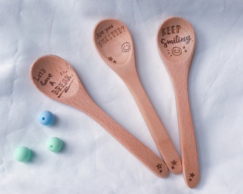 名入れ♡木製スプーン3本セット 木のカトラリー カトラリー Handmade
