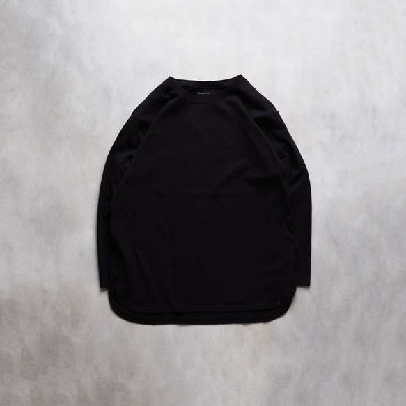 R hem L/S Tee ブラック/ 長袖 オーバーTシャツ 7枚目の画像