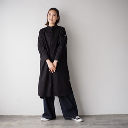 CBCシャツワンピース Black 2枚目の画像