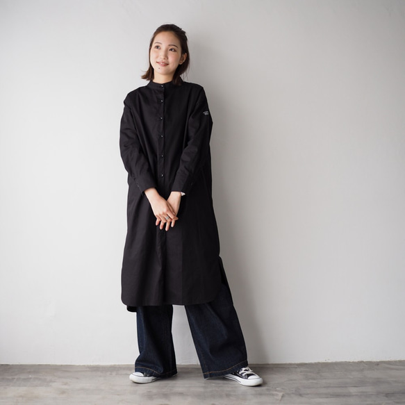 CBCシャツワンピース Black 2枚目の画像