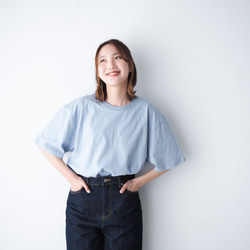 刺繍hippies Tee Smoky blue(Tシャツ) 1枚目の画像