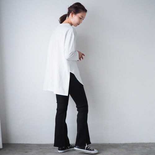 オーバーサイズTシャツ ホワイト(ロンT/長袖) Tシャツ BLUEWHITE