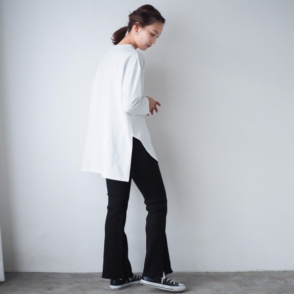 オーバーサイズTシャツ ホワイト(ロンT/長袖) 6枚目の画像