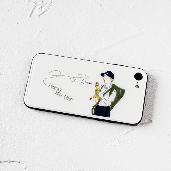 FUDGEコラボ LOUD CAMP ガラススマホケース スマホケース・カバー