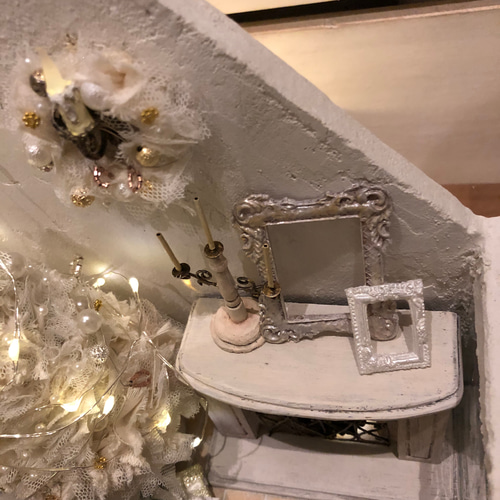 モルタルのXmasハウスとクリスマスツリー ソーラーライト付き オーダー