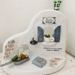 モルタルオブジェ　可愛いカフェ モルタルデコのアールオブジェ ルーバータイプ 受注制作 その他