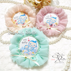 マタニティロゼット☺♥ ～Flower & colorパールver. バルーン シフォン～ 1枚目の画像