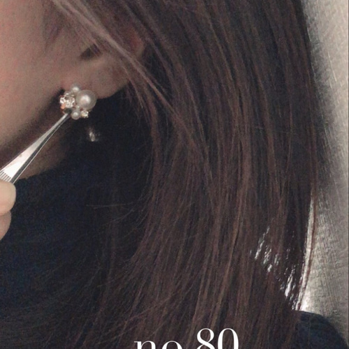 華やかシンプルビジューピアス イヤリング no.80 ピアス（その他
