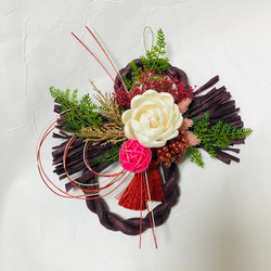 お正月リース♪No.8 No.96 カラー八の字しめ縄リース2024 ハンドメイドお正月飾り玄関