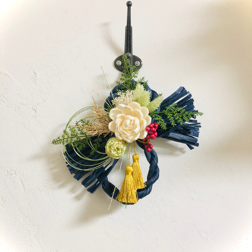 完売】お正月飾り カラー8の字しめ縄リース：CL8SN-DP16 しめ縄