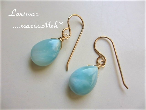 [Marin Mek *] 14kgf Larimar 耳環 第2張的照片