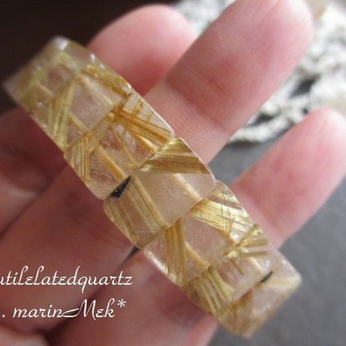 V型タイチンルチルクォーツ バングル ブレスレット marinMek* 通販