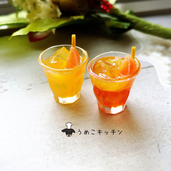 外国フードセットミニチュアドールハウスオレンジジュースボトル