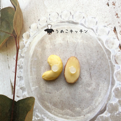 【樹脂ピアス】アーモンド・カシューナッツ　樹脂ピアス　ミニチュアフード 6枚目の画像