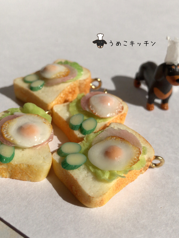 ミニチュアパン 目玉焼きのイヤホンジャック/ストラップ 3枚目の画像