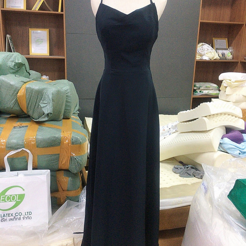美品！ パーティードレス 黒 ロング キャミソール タンクトップ  