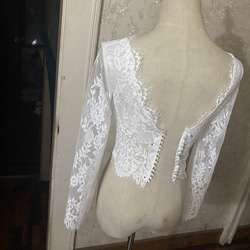 婚紗蕾絲波麗羅上衣只有 V 領婚禮/招待會 第4張的照片