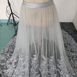 流行上升的婚紗de薄紗裙薄銀葉刺繡華麗火車新娘/婚紗/伴娘 第4張的照片