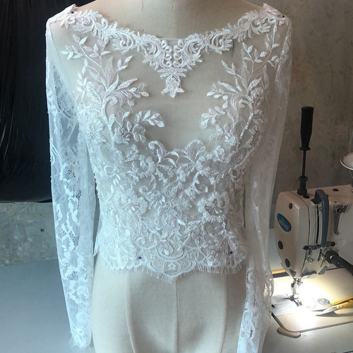 ウェディングドレス　長袖　ボレロ 大好評中！ ウエディングドレス 長袖 ボレロ ハンドメイド 結婚