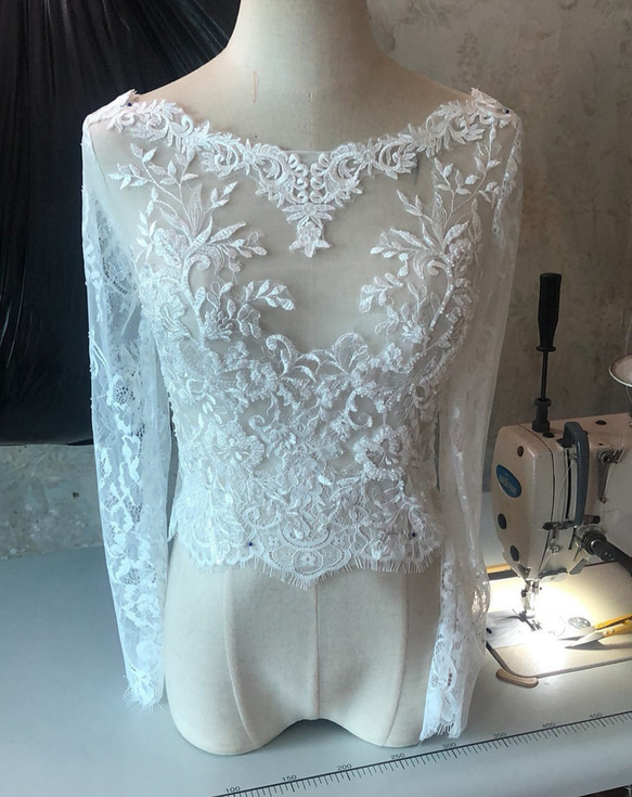 大好評中！ ウエディングドレス 長袖 ボレロ ハンドメイド 結婚式  