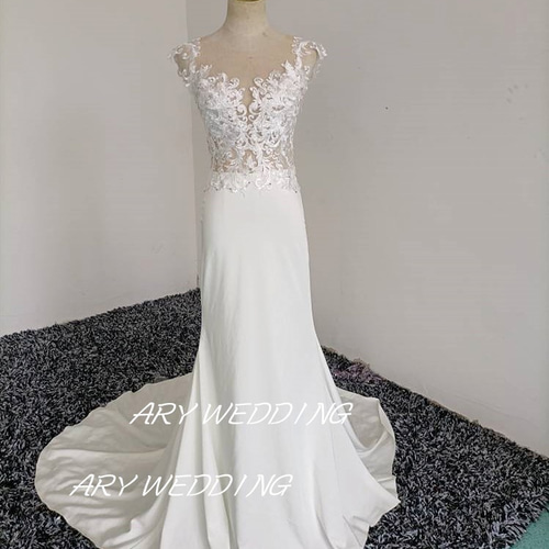 高品質！背中見せ マーメイドライン ウエディングドレス セクシー 結婚  