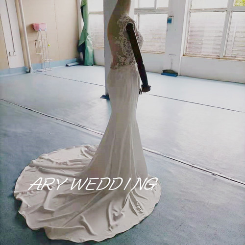 高品質！背中見せ マーメイドライン ウエディングドレス セクシー 結婚  