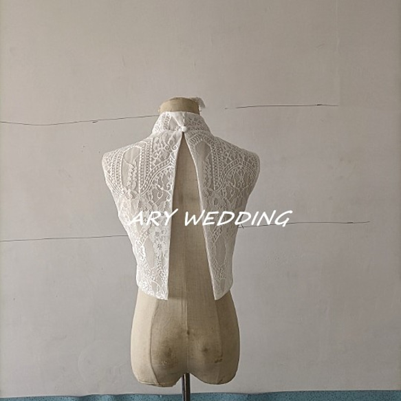 高質量！新娘/婚紗禮服高領後背秀波麗可愛婚禮/招待會/儀式 第5張的照片