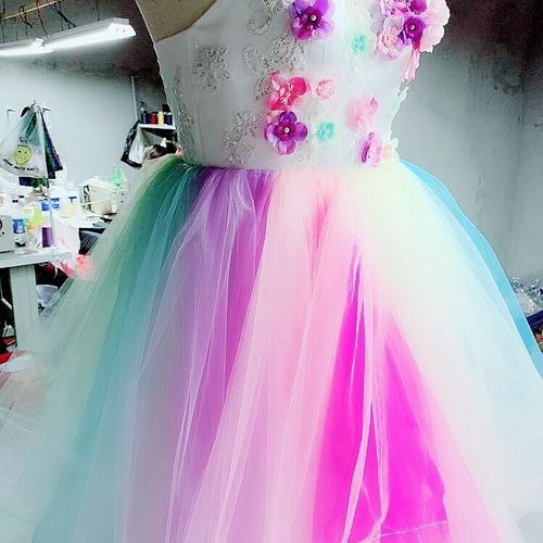 レインボーカラードレス ウエディングドレス 結婚式 お色直し その他  