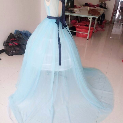 ウエディングドレス、カラードレス用全身オーバースカート トップス  