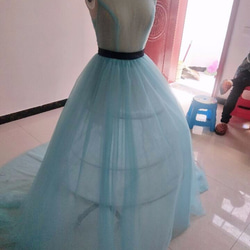 ウエディングドレス、カラードレス用全身オーバースカート　トップス付きドレス　バックリボンサイズ調整可能　オーダー自由 4枚目の画像
