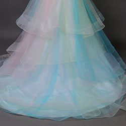 レインボーカラードレス 虹色 ウエディングドレス　お色直し　ボリュームたっぷり　オーダー可能 6枚目の画像