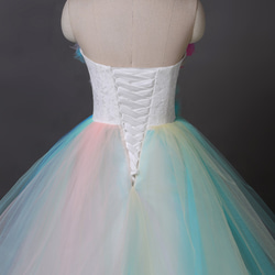 レインボーカラードレス 虹色 ウエディングドレス　お色直し　ボリュームたっぷり　オーダー可能 7枚目の画像