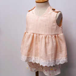 ピンクと柔らかい綿のジャカードレースの赤ちゃんと幼児のベストドレススーツの赤ちゃんと幼児のドレスカスタムメイドの子供のドレスカス 9枚目の画像