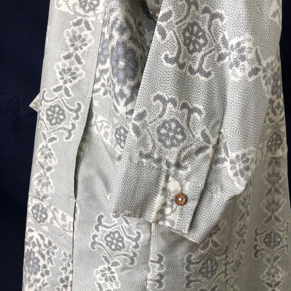 【村山大島紬】着物リメイクシャツ チュニック  ビッグシルエットシャツ　コート 6枚目の画像