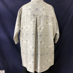 【村山大島紬】着物リメイクシャツ チュニック  ビッグシルエットシャツ　コート 7枚目の画像