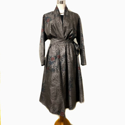 サイズ直し可 【一点物】大島紬 リメイクチュニック 白大島紬