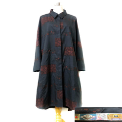 サイズ直し可 【一点物】大島紬 リメイクチュニック 白大島紬