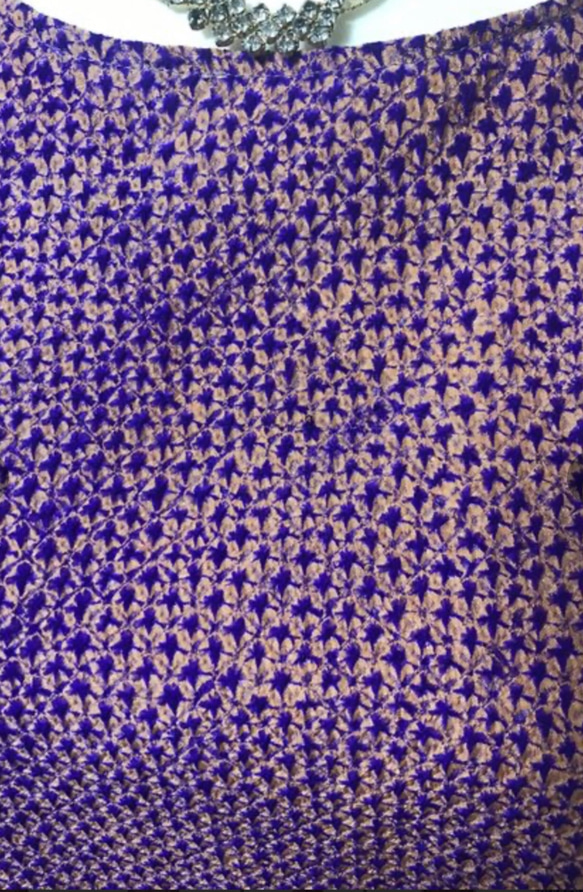 【正絹 絞り】リメイク長袖ドロップポケットワンピース　　コクーンシルエット　着物リメイク　 5枚目の画像