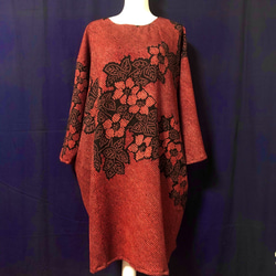 サイズ直し可 【一点物】大島紬 リメイクチュニック 白大島紬 経緯絣 7