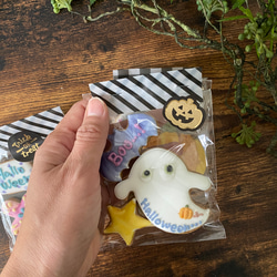 【ハロウィン2021】3袋セット！オーガニックアイシングクッキー/ オバケ　カボチャウサギ　モンスター 2枚目の画像