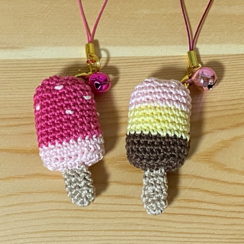 棒付きアイスの編みぐるみストラップ 携帯ストラップ クボボ 通販